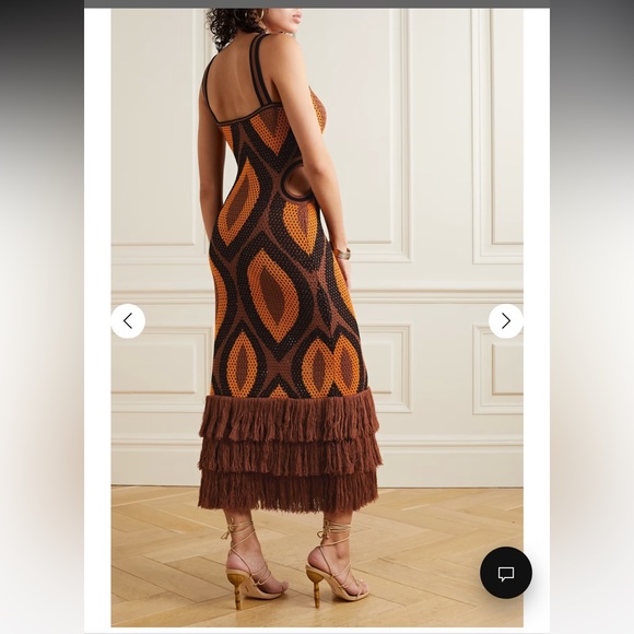 Johanna Ortiz Dresses & Skirts - Johanna Ortiz M Cultural Roots cutout fringed crocheted Pima cotton maxi…